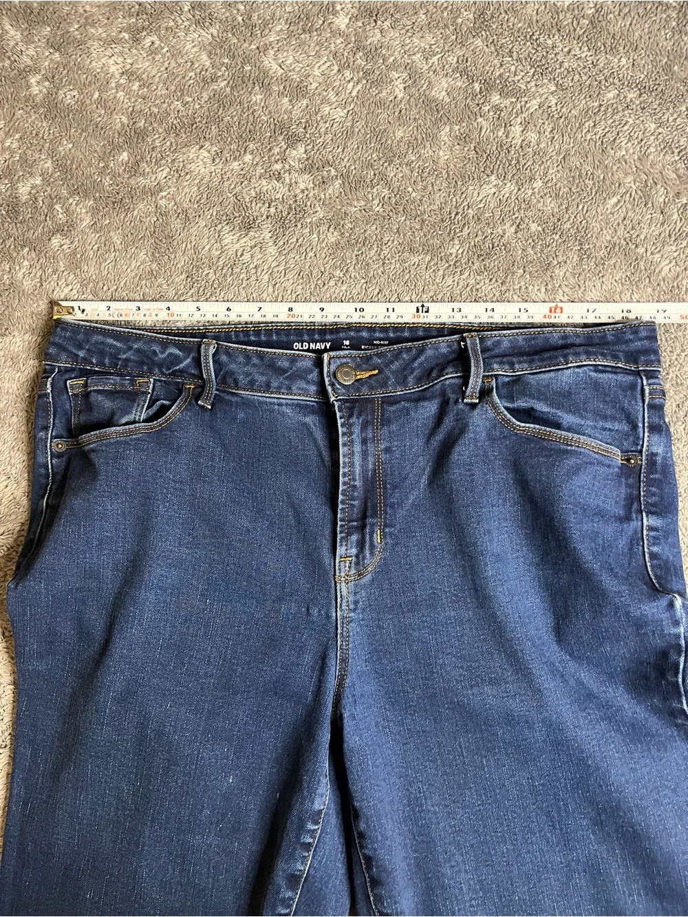 Old Navy Women's Dark Blue Mid-Rise Kicker Boot-Cut Jeans